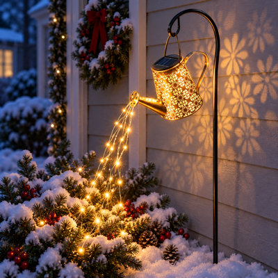 Solar Watering Can Outdoor Lights for Yard, Lawn, Pathway Christmas Decor