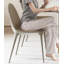Chaises de salle à manger modernes et simples en cuir gris avec dossiers