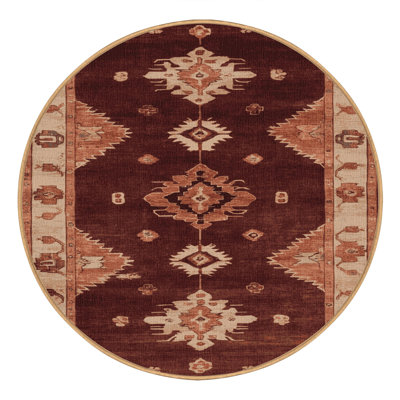 Machine Washable Overdyed Brown Area Rug