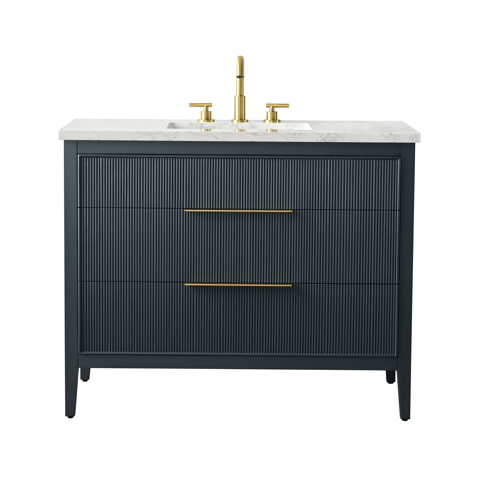 Bilroy 42" Oak Single Bathroom Vanity, Vintage Blue