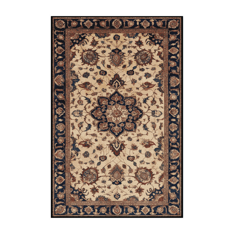 Machine Washable Persian Brown Area Rug, Runner 2' x 4'