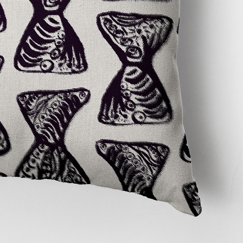 Square Pillow Cover & Insert, Dark Purple, Geometric 3