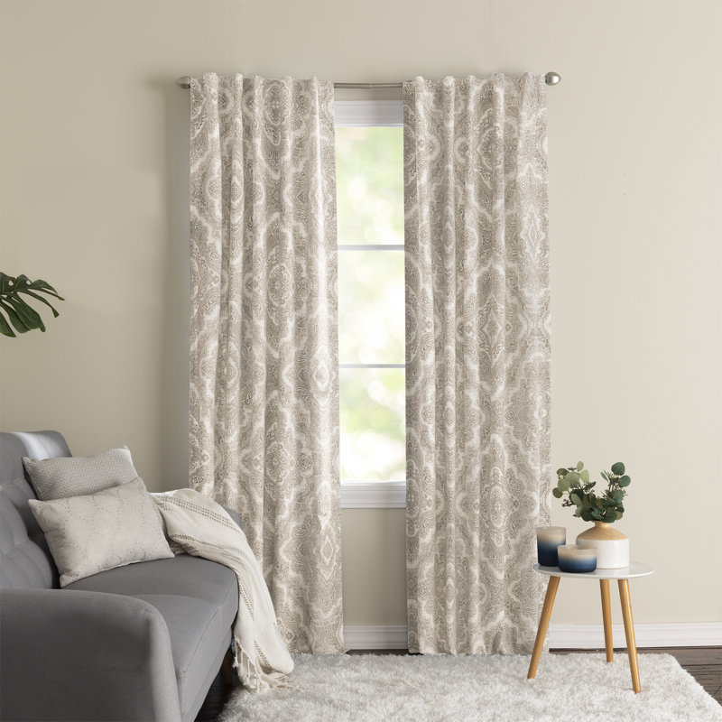 Parnell 100% Polyester Room Darkening Medalion Print Curtain Panel with  Rod Pocket Top and Hidden Back Tabs , 42" x 84"