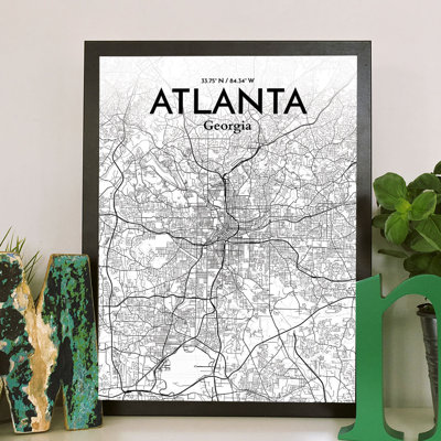 Atlanta City Map - No Frame Print