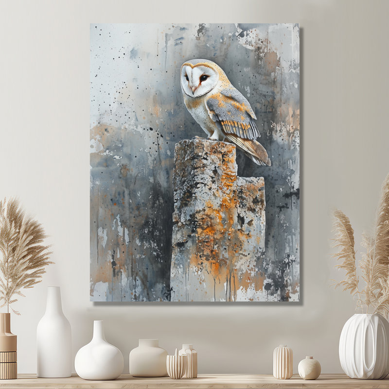 Cueva - hibou, impressions sur métal, H 20 po x l 12 po
