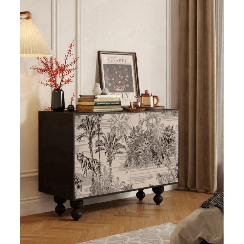 Modern Simple Style Porch Cabinet Solid Wood Accent Cabinet