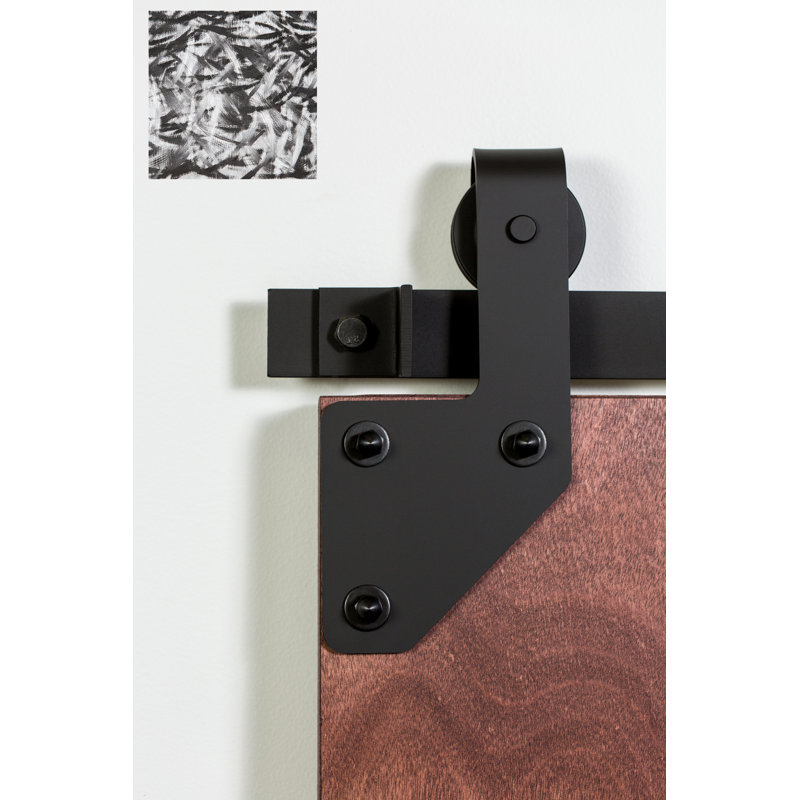 Ensemble de quincaillerie de porte de grange standard en coin Premium, Poli à la machine, 96 po