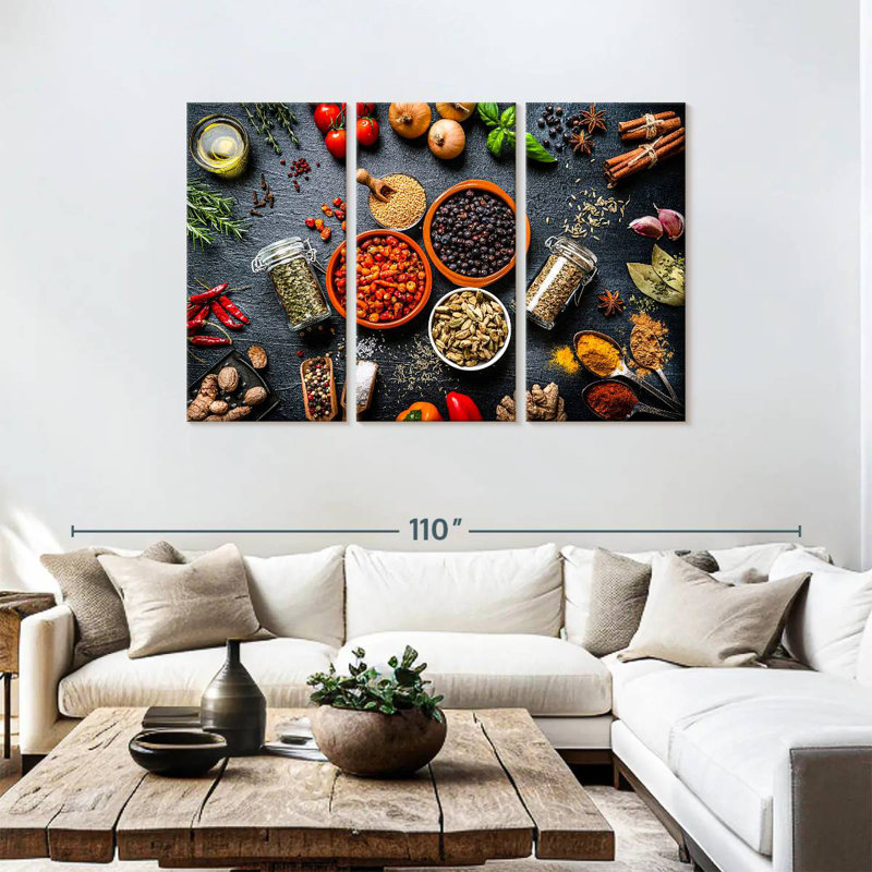 Yarlin Rustic Kitchen Ingredients, 48" H x 74" W