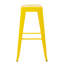Tabourets de bar en métal sans dossier, hauteur de comptoir 76 cm (lot de 4), jaunes, non empilables, démontables, montage rapide, pour îlot de cuisine, bar, salle à manger, structure stable et robuste, facile à monter.