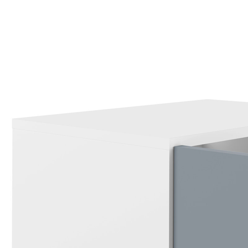 12 Pair Shoe Storage Cabinet, White/Grey