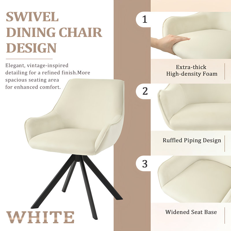 Gefjun 46cm H Upholstered Metal Armchair, White Velvet