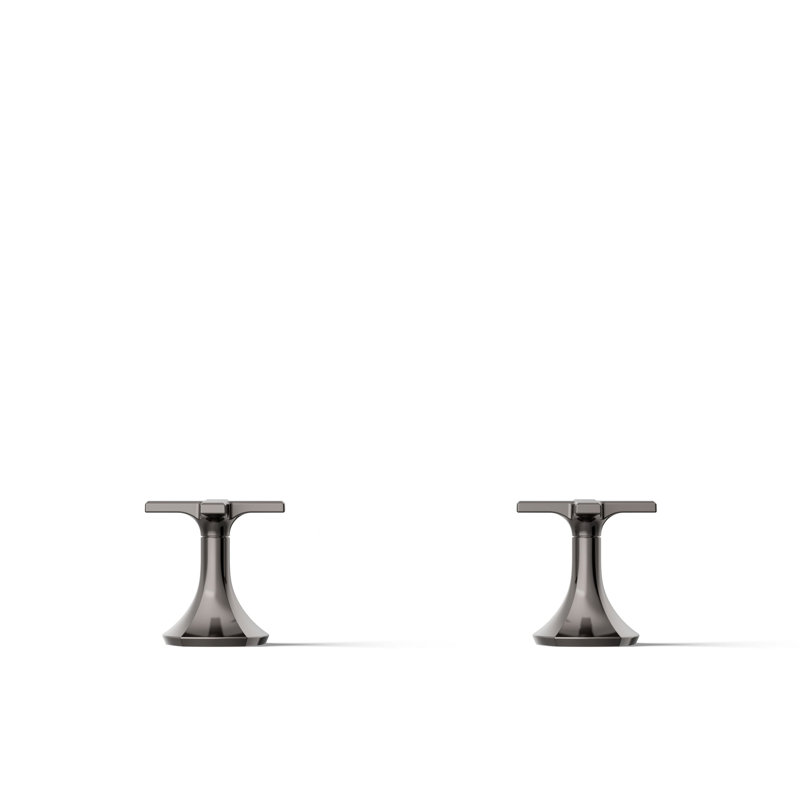 Occasion Cross Bathroom Sink Faucet Handles, 3.12" H x 3" W, Titanium