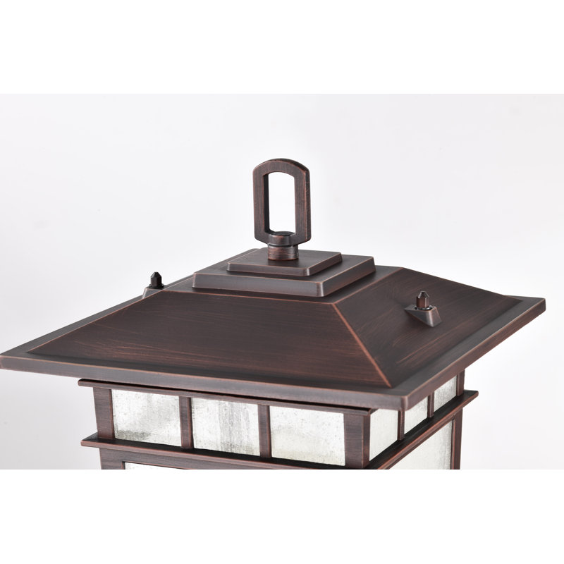 Tête de lanterne câblée 1 lumière, H 16,14 po x l 9 po x P 9 po, Bronze rustique