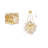 10 - Light Gold With White Glass Petal Accents