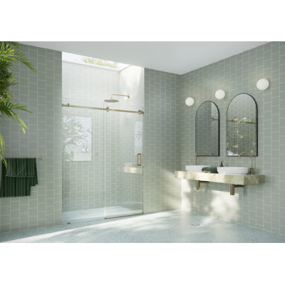 Astro 52 - 56 in. x 78 in. Fully Frameless Glass Sliding Shower Door