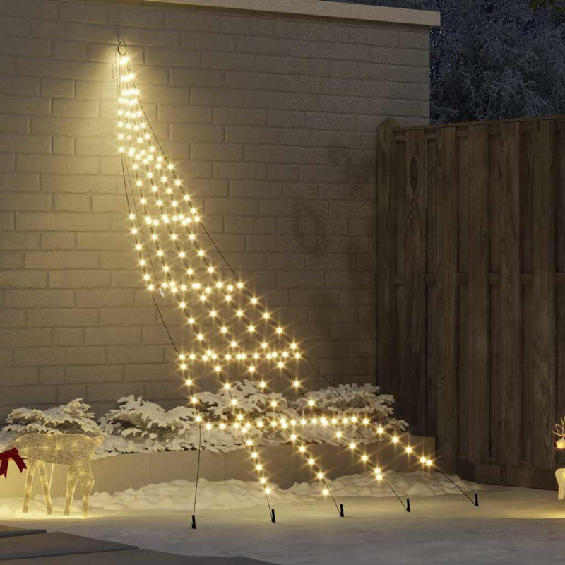  LED Christmas Tree with Ground Spikes 300 cm Metal, Warm White