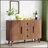 Elegant Sideboard Buffet Cabinet With 2 Sliding Tambour Doors And 3 Drawers, Adjustable Shelves For Modern Living Room Storage