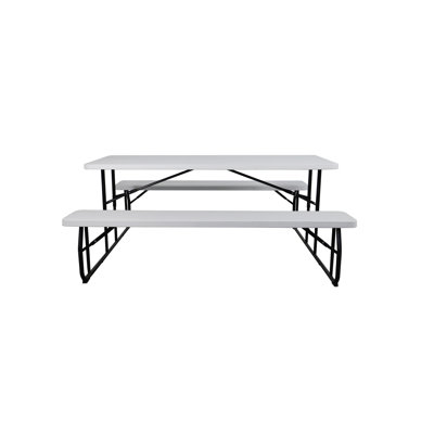 72'' Rectangular Folding Table with 2 Chairs