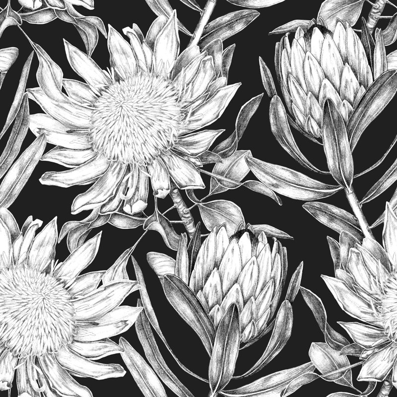 Brames Floral Wall Mural, 100" W x 8.33" L