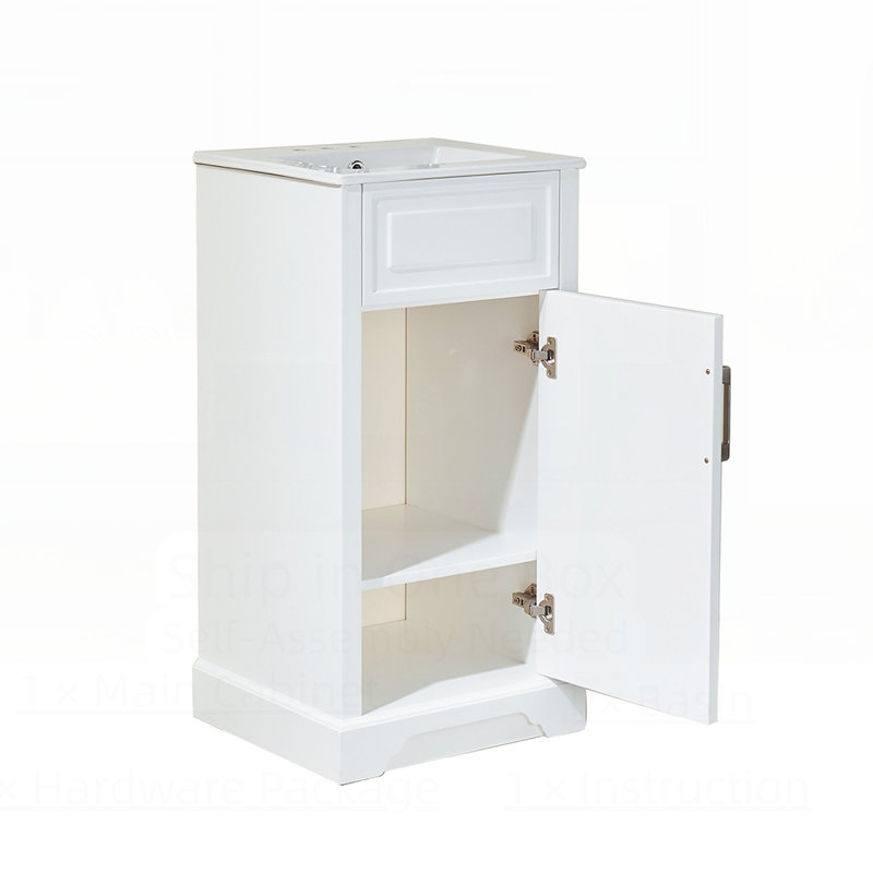 Meuble-lavabo autoportant entièrement assemblé avec plateau durable et portes à fermeture douce