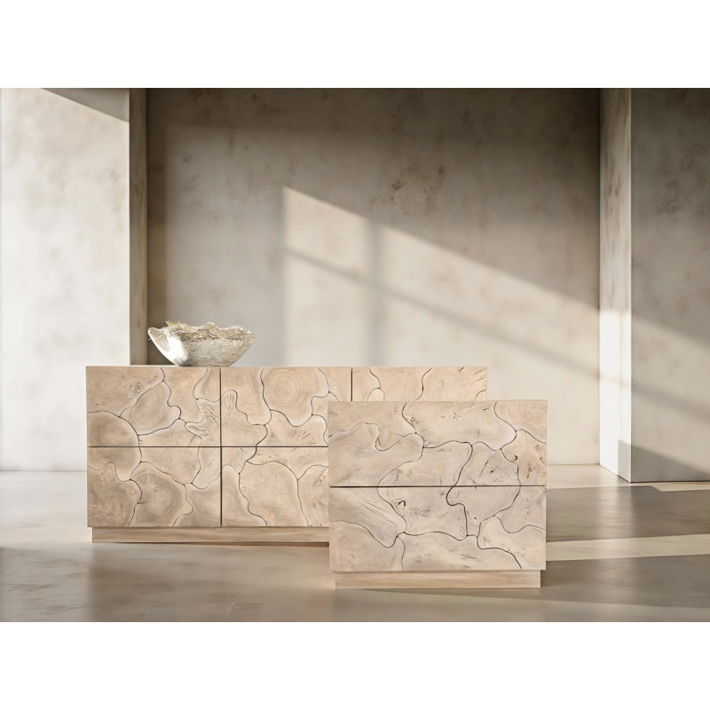 Calavaras 2 - Drawer Nightstand, Bleached Teak