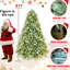 Arbre de Noël bleu 9 pi avec 1150 lumières blanc chaud, 4368 pointes, branches à charnières faciles, lumières à DEL pour installation rapide, présentoir en métal stable