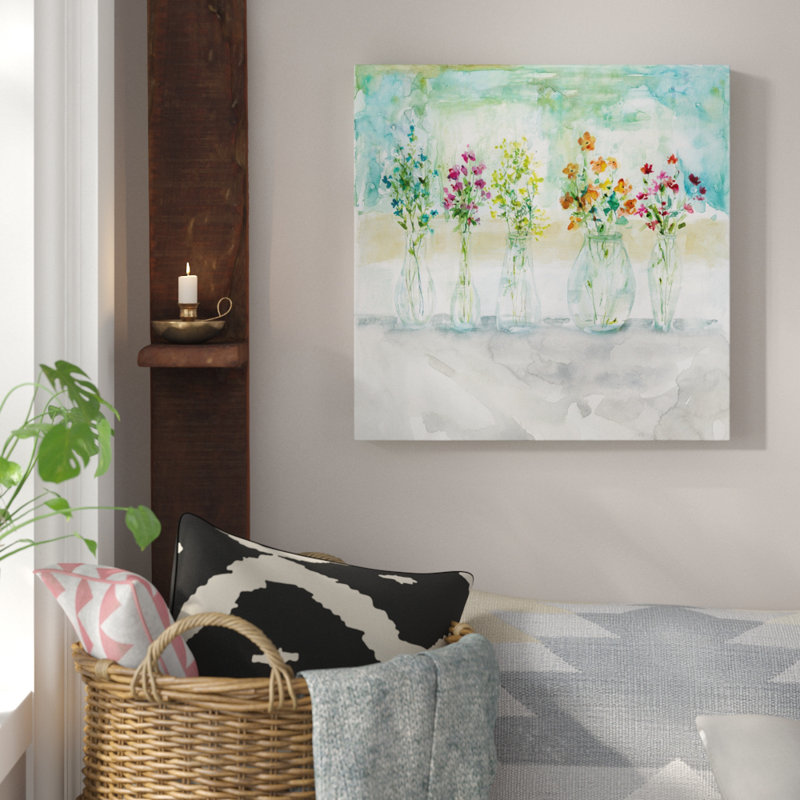 Color Wash Bouquet - reproduction d'art, H 24 po x l 24 po x P 1,5 po, Toile tendue