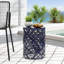 Modern Iron Cut Side Table with Floral Pattern, No Assembly-167564961