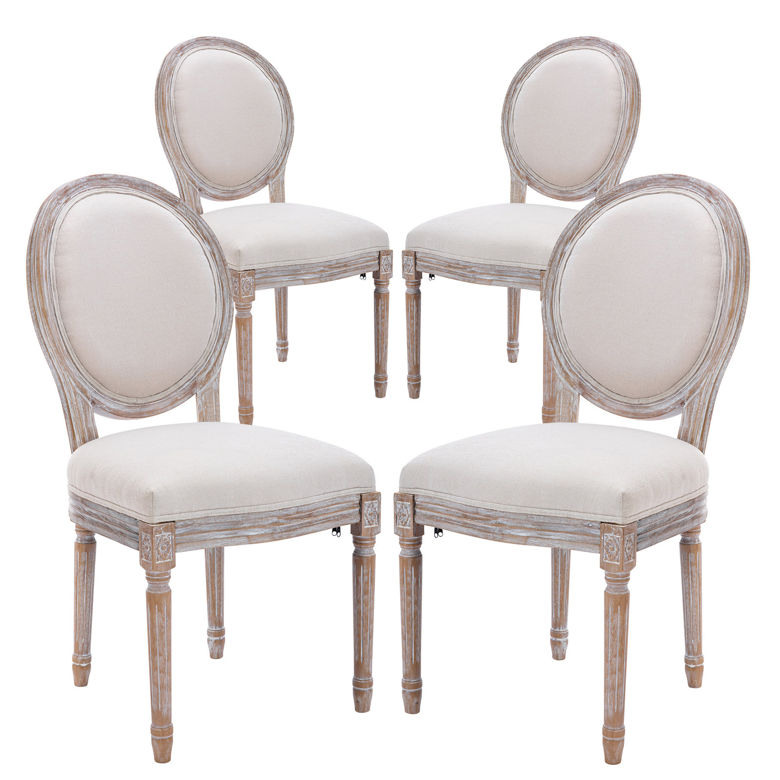 Severine Linen King Louis Back Dining Chair