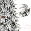 Arbre de Noël 8 pi en PE / PVC floqué avec 44 pommes de pin naturelles - 1634 pointes, conception peu encombrante, branches articulées, base en métal stable, aspect enneigé réaliste-2136457984