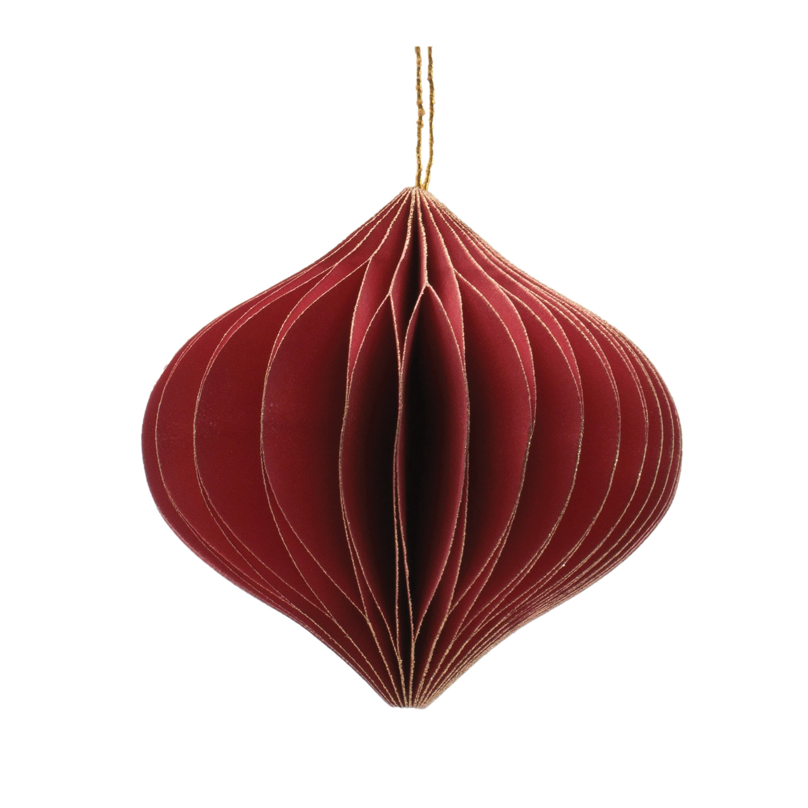 Round Paper Ornament Set of 12, Red