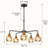 5-Light Modern Dimmable Mercury Glass Chandelier