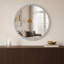 Miroir mural rond Marlowe argenté de 91 cm de diamètre, orné de perles et encadré en fer.-70892920-86070770