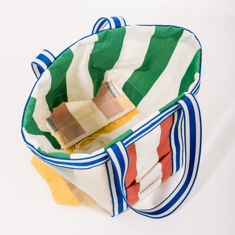 Mesh Beach Bag - Xlarge, White/Blue/Orange