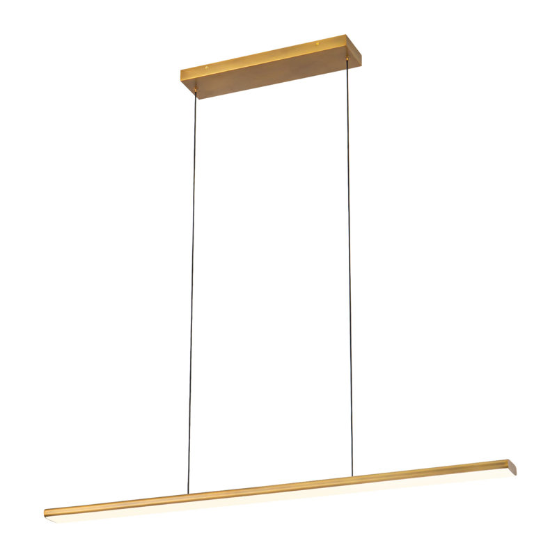 Drift 45-in Black dimmable LED Linear Pendant, Antique Brass