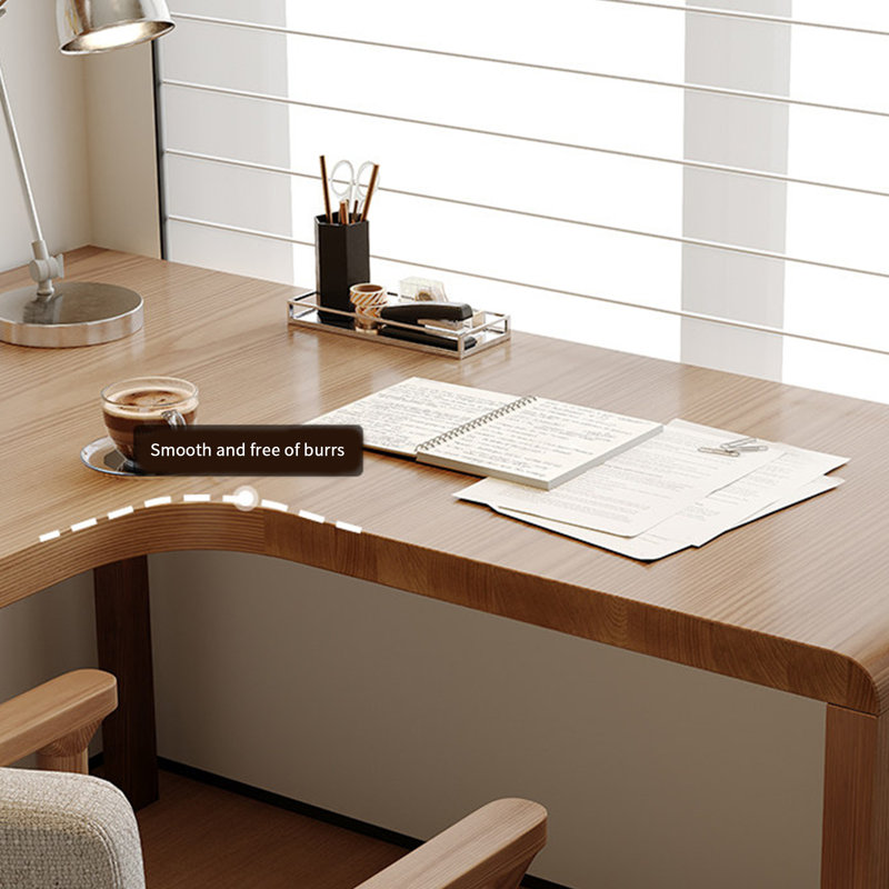 Modern L-Shaped Solid Pine Wood Desks, 29.52" H x 78.74" W x 47.24" D
