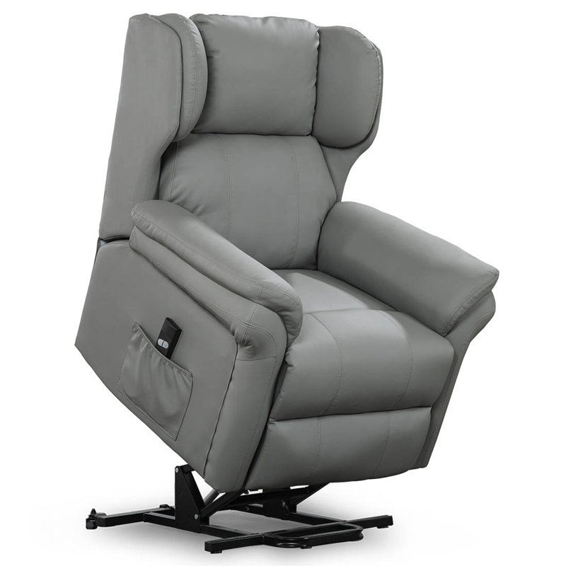 Shropshire 88cm Wide Lift Assist Wing Chair Recliner, Grey
