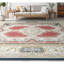Hand-Knotted High-Quality Navy and Red Area Rug