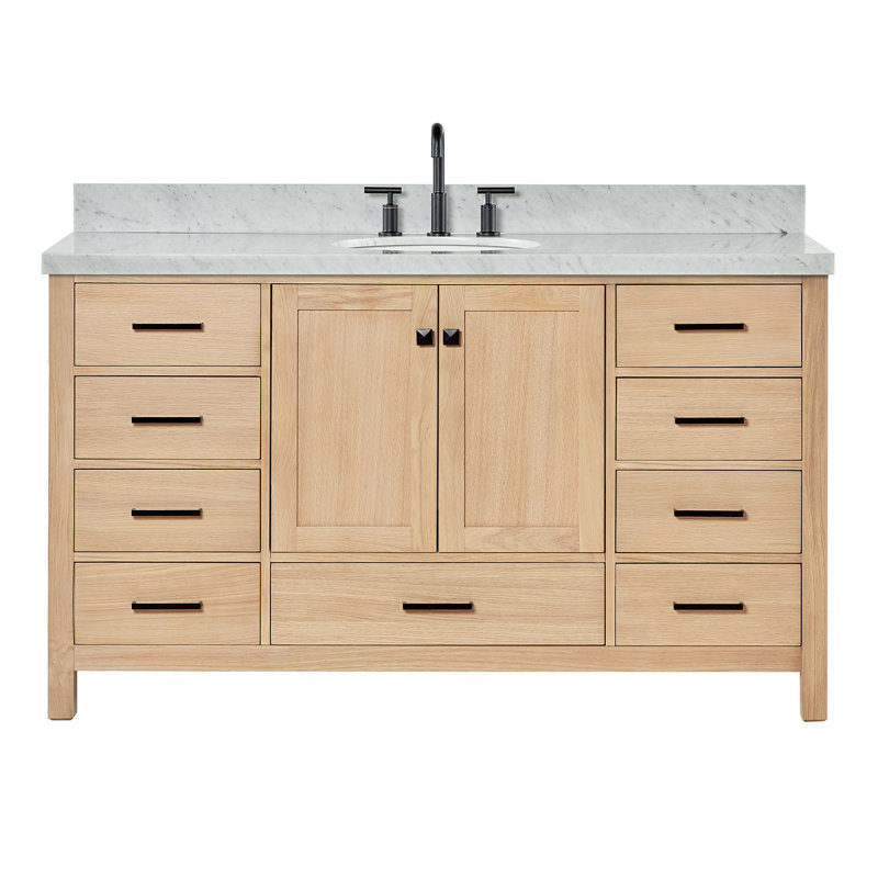 Ensemble de meuble-lavabo simple 61 po Cambridge, Chêne, Ovale