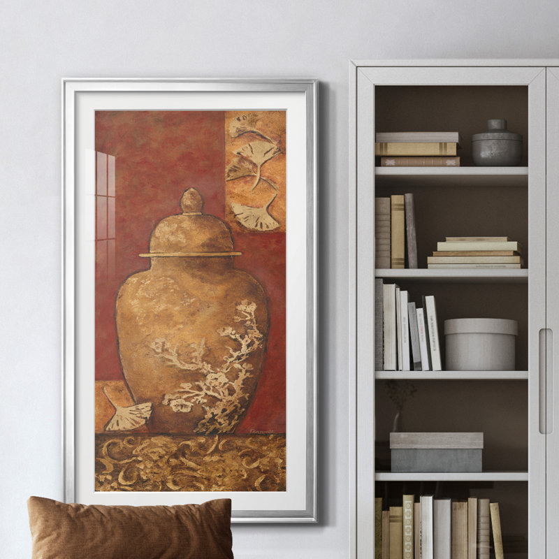 Asian Nuvo II - peinture encadrée, H 22,5 po x l 42,5 po x P 1,5 po, Argent