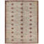 Tapis beige et brun en laine noué à la main 5 pi x 6,5 pi
