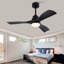 Hot vente ventilateurs de plafond de 42 pouces avec lumières et télécommande, ventilateur de plafond noir pour patio avec lumière 3 pales ventilateur de plafond moderne, moteur à courant continu réversible silencieux, ventilateur de plafond pour maison de campagne