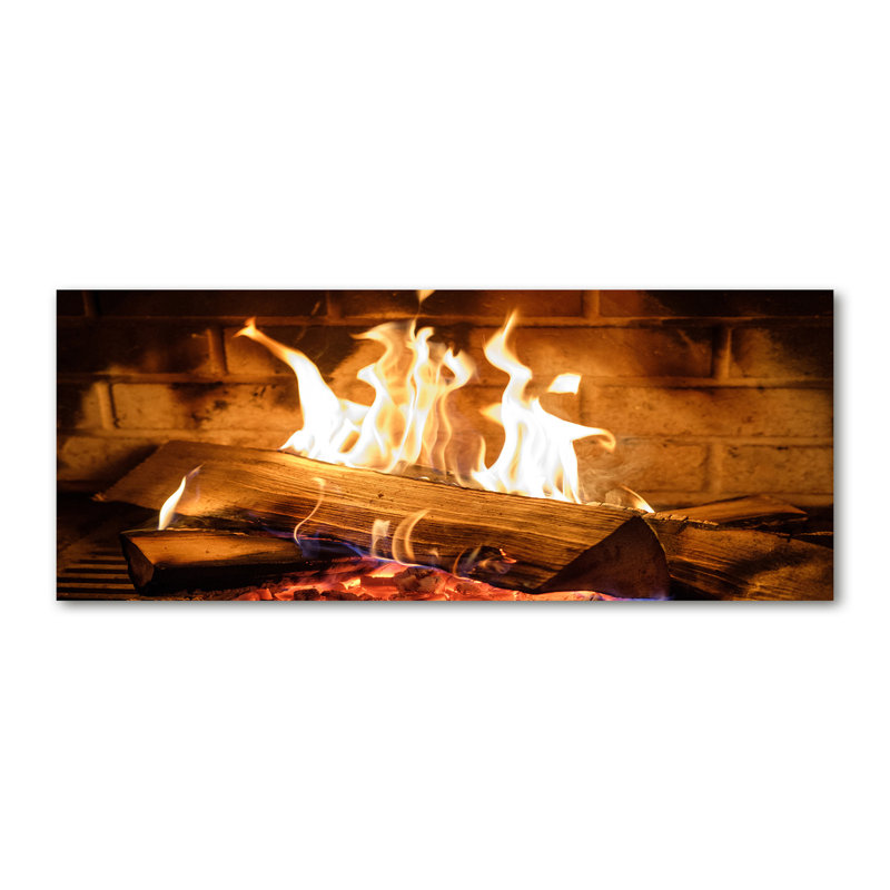Wood In The Fireplace - No Frame Print on Canvas