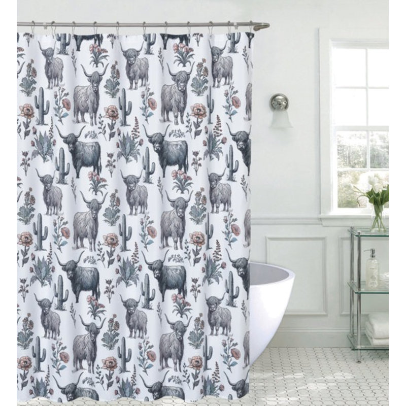 Rideau de douche Highlands Garden Western Cow Design