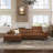 Ladonnia Gray Genuine Leather Sectional, L-Shaped Sofa with Adjustable Headrests,Leather Sofa with Left Hand Facing Chaise - Modern Classic Style-679581649-679677571