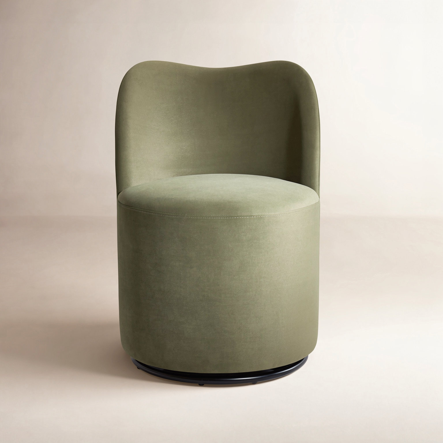 Swivel Side Chair, Soren Olivine Performance Velvet