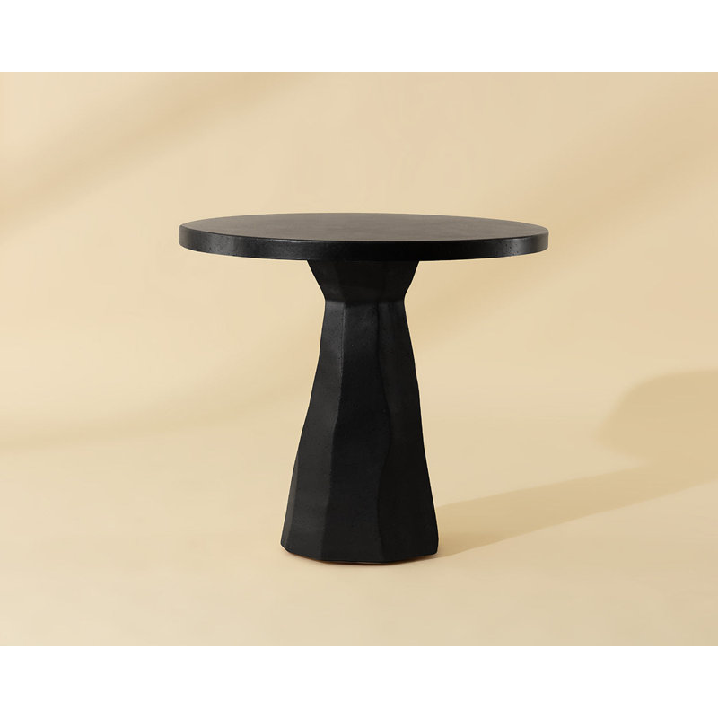 Kliff Outdoor Round Bistro Table, Black