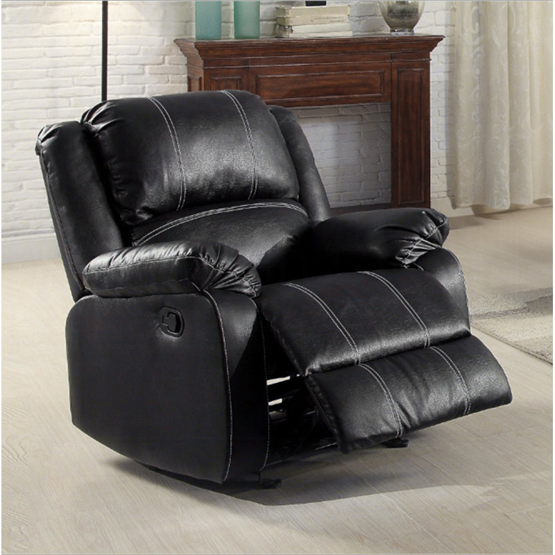 Fauteuil inclinable en cuir synthétique noir Zuriel