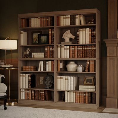 Premium 100% Solid European Oak 6-Shelf Modular Bookcase