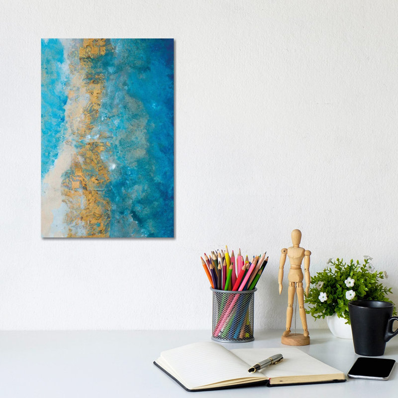 Coastline Vertical Abstract I by Merri Pattinian - Wrapped Canvas Gallery-Wrapped Canvas Giclée, 20.32 cm H x 30.48 cm W